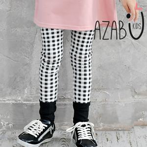 [아자브키즈] 깅엄체크 레깅스 아동 여아 레깅스 바지