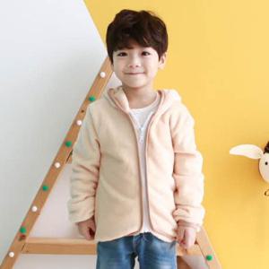 [엔비키즈] 극세사 아동 후리스 베이지 후드집업