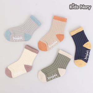 키즈노리]메이플 아동양말 5족/유아/아기/어린이선물/돌답례