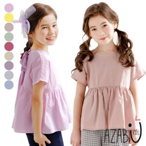 [아자브키즈] 윈썸 뒤 리본 티 아동 여아 주니어 반팔 티셔츠