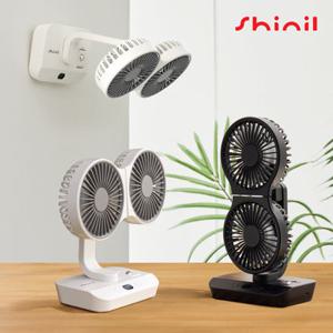 신일 투헤드 무선 미니 소형 탁상용 선풍기 SIF-D444 벽걸이 무드등 화이트 블랙