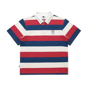 [코닥어패럴] 골드모먼트 스트라이프 럭비 카라 반팔 티셔츠 RED
