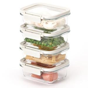 네오플램 코모도 내열유리 직사각 밀폐용기 4종(370mlx4)