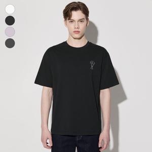 [게스(진)]남여공용 세미오버 백 물음표프린트 반팔티 MP2K9422