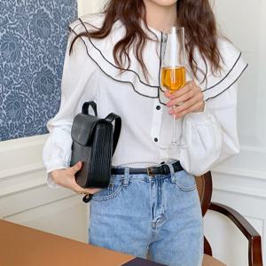 [드레스날다]잘보이고싶은날 배색 빅카라 블라우스(mbl1449)