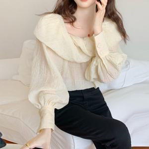 [드레스날다]로맨틱끝판왕 퍼프 셔링 오프숄더 블라우스(mbl1452