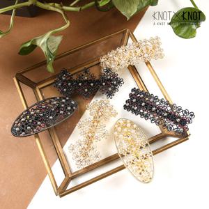 [KNOTXKNOT] 앤틱 프레임 골드 앤 블랙 프레임 자동핀_미디엄