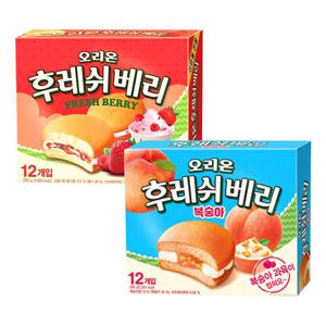 오리온 후레쉬베리 딸기336g+복숭아 336g 세트 파이 과자 간식