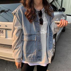 [깨비몰] 여성 데일리 캐주얼 데님 베스트 청자켓