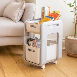 다용도 수납 거실 주방 서랍형 카트 2단 미니 트롤리