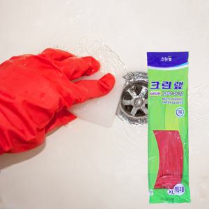 크린랩 주방장갑 다용도 레드 고무장갑 특대 10개