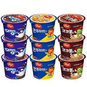 [마트인코리아_MIK]동서 포스트 시리얼컵 3종 3개(콘푸라이트3개+오곡코코볼3개+오레오오즈3개)