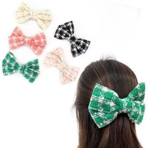 [아랑로랑]펄스윗트위드 빅리본 논슬립 자동핀 헤어핀