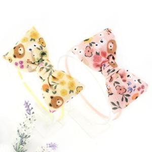 [아랑로랑]앙팡곰돌이 골덴 리본 소프트 아기헤어밴드
