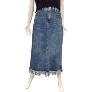 [에이비에프지]H라인 데님 롱스커트 ADY5HS33G