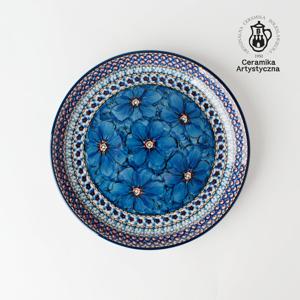 [아티스티나]폴란드그릇 코발트포피 접시A 1P (9인치, Unikat) [H6843G]