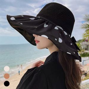 HOTBBA / 여성나들이 패션 리본 도트 버킷햇 URK_323