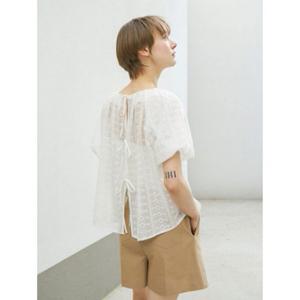 [올리브데올리브] 올리브데올리브 퍼프반팔 시스루 블라우스 OW4MB507 OW4MB507