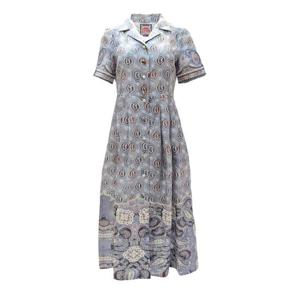 [비꼴리끄] 린넨 프린트 스포츠카라 원피스 B242WO2280