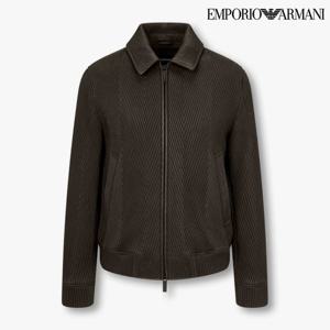 [엠포리오 아르마니]남성 엠보싱 투웨이 지퍼 레더 자켓(A514309012)
