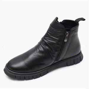 [와이컨셉] 베어파우 여성 천연소가죽 더블지퍼 주름 첼시부츠 블랙 CARINA K2749001PC-W K2749001PC-W