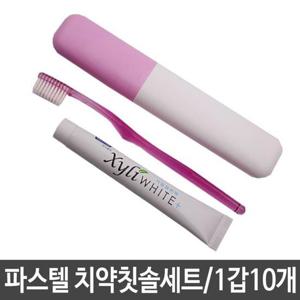 파스텔 치약칫솔세트 케이스+칫솔+치약 구성 10개 고급
