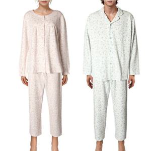 [비비안(언더웨어)](면)포근한 삼중직 나뭇잎나염 커플잠옷(WP8840RMP8840A)