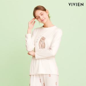 [비비안(스타킹)]홈웨어 캣 피치기모 상의 LP3059