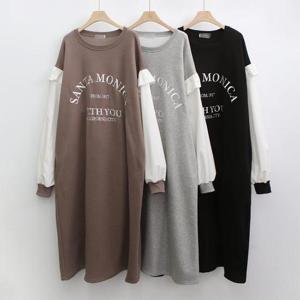 빅사이즈라운드원피스 Q099L411 모니카프릴기모원피스 PO