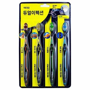 메디안 듀얼이펙션 칫솔 부드러운모 4개입