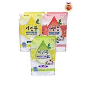 [퐁퐁]자연퐁 베이킹소다파워 3X 리필 1L x 3개 (자몽/레몬/라임