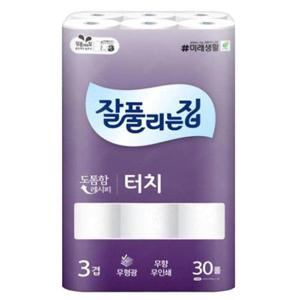 [땡큐온]잘풀리는집 도톰한 레시피 터치 3겹 25M 30롤 x1팩