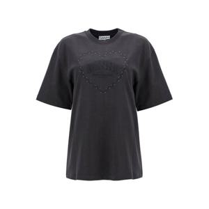 가니 헤비 코튼 드롭 숄더 하트 반소매 티셔츠 T4057252 DOM