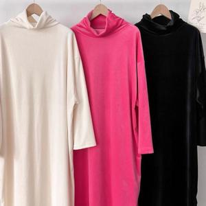 빅사이즈골지원피스 T556L412 골지니트터틀폴라원피스 MA