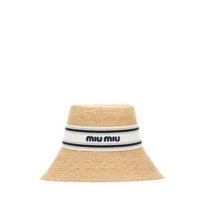 미우미우 버킷햇 5HC3422CQUF0N86 TAN WHITE DOM