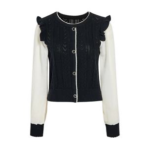 [제이제이 지고트]소매 프릴디테일 니트풀오버 GR2N1PO231