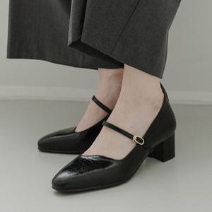 [지쎄공식몰] 천연가죽 여성수제화 라일라 메리제인 통굽 펌프스 GIS-46212