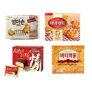 초코파이12P+버터와플12P+마가렛트16P+엄마손파이20P 맛있는 파이묶음