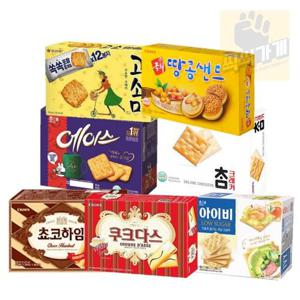 맛있는 비스킷 7종 - 참크래커 아이비 에이스 고소미 쵸코하임 쿠크다스화이트 땅콩샌