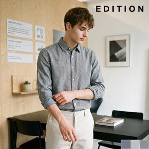 [에디션] 코튼 베이지 체크 린넨 셔츠 (NND2WC1992_B)