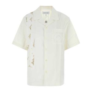 마린세르 그래픽 디자인 화이트 코튼 셔츠 USI016AUWOV0007 WH1