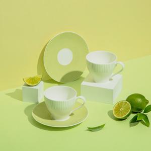 [한국도자기]본차이나 라임 커피잔 찻잔 2인 세트 2(4)p