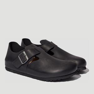 버켄스탁 런던 너로우 스웨이드 라이닝 샌들 166543