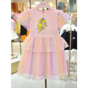 [티파니아동] 핑크 무지개 샤 배색 원피스 (Q52DCO150P1) Q52UCO150