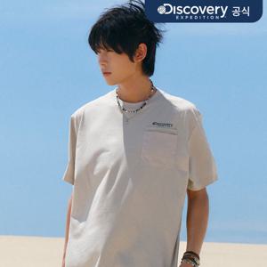 [디스커버리] 프레시벤트 고프코어 우븐 하이브리드 메쉬포켓 반팔티셔츠 (D.Skin Beige) DMRS8V053-NBD