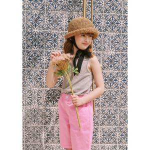 빈 BZ32TS07GY 그레이 스몰플라워 프린트 스카시 슬리브리스