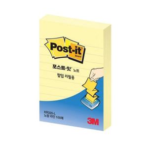 3M 포스트잇 팝업리필 KR320-L(656) 노랑라인