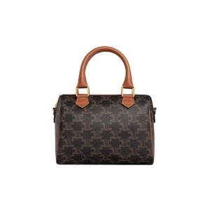 셀린느 스몰 보스턴 퀴르 트리옹프 트리옹프 캔버스 카프스킨 탄 113772CAS-04LU