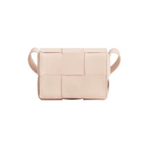 보테가 베네타 미니 레더 카세트백 멜론 워시드 666688VMAY16705