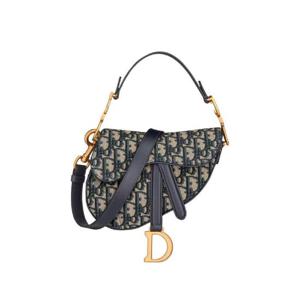 디올 미니 스트랩 새들백 블루 디올 오블리크 자카드 M0456CTZQ-M928